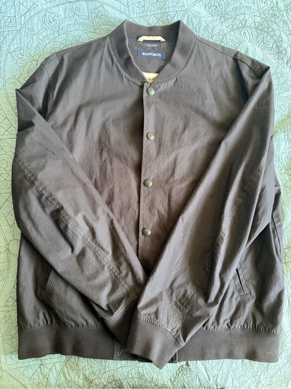 Bonobos Men's Navy Blue Bomber Jacket